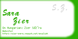 sara zier business card